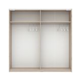 Guardaroba 2 Ante Marrone Rovere Beige Cashmere 2 Ripiani Appendiabiti 200x204h cm, 2 Ante - Nalika