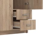 Guardaroba 2 Ante Marrone Rovere Bianco Appendiabiti 2 Cassetti 80x205h cm, 4 Ripiani - Cimena