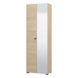 Guardaroba 2 Ante Marrone Rovere Marrone Appendiabiti 3 Ripiani 64x194h cm, 2 Ante - Azzano