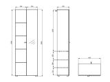 Guardaroba 2 Ante Marrone Rovere Marrone Appendiabiti 3 Ripiani 64x194h cm, 2 Ante - Azzano