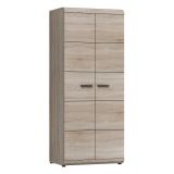 Guardaroba 2 Ante Marrone Rovere Nero Appendiabiti 2 Ripiani 80x194h cm, 2 Ante - Mostaarr