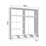 Guardaroba 2 Ante Marrone Rovere Nodi 4 Ripiani Appendiabiti 205x216h cm, 2 Cassetti - Copala