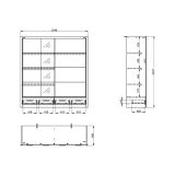 Guardaroba 2 Ante Marrone Rovere Nodi 4 Ripiani Appendiabiti 205x216h cm, 2 Cassetti - Copala