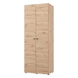 Guardaroba 2 Ante Marrone Rovere Nodi Appendiabiti un Ripiano 79x208h cm, 2 Ante - Pomar