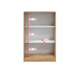 Guardaroba 2 Ante Marrone Rovere Nodi Bianco 2 Ripiani Apertura Scorrevole 77x119h cm, 3 Vani - Stelvio