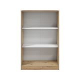 Guardaroba 2 Ante Marrone Rovere Nodi Bianco 2 Ripiani Apertura Scorrevole 77x119h cm, 3 Vani - Stelvio