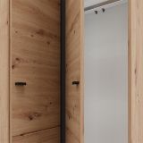Guardaroba 2 Ante Marrone Rovere Nodi Bianco 4 Ripiani Apertura Battente 95x208h cm, Angolare - Tavole