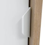 Guardaroba 2 Ante Marrone Rovere Nodi Bianco 4 Ripiani Apertura Scorrevole 100x119h cm, 6 Vani - Resana