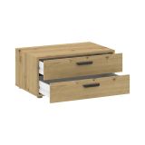 Guardaroba 2 Ante Marrone Rovere Nodi Bianco un Ripiano 2 Cassetti 74x214h cm, Appendiabiti - Buriasco