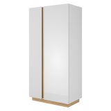Guardaroba 2 Ante Marrone Rovere Nodi Grigio Appendiabiti 5 Ripiani 97x194h cm, 2 Ante - Kabatoli