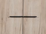 Guardaroba 2 Ante Marrone Rovere Nodi Marrone Noce un Ripiano Appendiabiti 67.5x195h cm, Apertura Battente - Pinasca