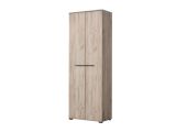 Guardaroba 2 Ante Marrone Rovere Nodi Marrone Noce un Ripiano Appendiabiti 67.5x195h cm, Apertura Battente - Pinasca