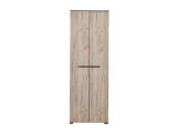Guardaroba 2 Ante Marrone Rovere Nodi Marrone Noce un Ripiano Appendiabiti 67.5x195h cm, Apertura Battente - Pinasca