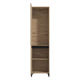 Guardaroba 2 Ante Marrone Rovere Nodi Nero Appendiabiti 2 Ripiani 54.5x205.5h cm, 2 Ante - Monta