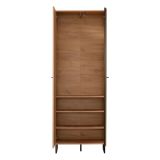 Guardaroba 2 Ante Marrone Rovere Nodi Nero Appendiabiti 3 Ripiani 70.5x194.5h cm, 2 Ante - Seriate