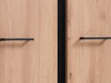 Guardaroba 2 Ante Marrone Rovere Nodi Nero Appendiabiti 3 Ripiani 70.5x194.5h cm, 2 Ante - Seriate