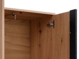 Guardaroba 2 Ante Marrone Rovere Nodi Nero Appendiabiti 3 Ripiani 70.5x194.5h cm, 2 Ante - Seriate