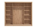 Guardaroba 2 Ante Marrone Rovere Nodi Nero Appendiabiti 9 Ripiani 242x215.5h cm, 2 Ante - Sergnano