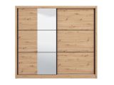 Guardaroba 2 Ante Marrone Rovere Nodi Nero Appendiabiti 9 Ripiani 242x215.5h cm, 2 Ante - Sergnano