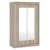 Guardaroba 2 Ante Marrone Rovere Traparente Appendiabiti 2 Ripiani 120x195h cm, 2 Ante - Lesela