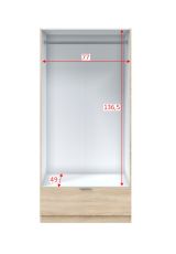 Guardaroba 2 Ante Marrone Rovere un Cassetto un Ripiano 80x170h cm, Appendiabiti - Budoia