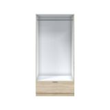 Guardaroba 2 Ante Marrone Rovere un Cassetto un Ripiano 80x170h cm, Appendiabiti - Budoia