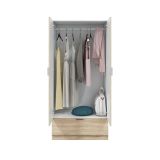 Guardaroba 2 Ante Marrone Rovere un Cassetto un Ripiano 80x170h cm, Appendiabiti - Budoia