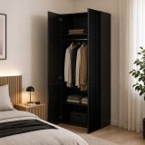 Guardaroba 2 ante nero 90x198h cm - Caiazzo