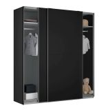 Guardaroba 2 ante- nero ante scorrevoli 200x218h cm - Malakas