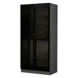 Guardaroba 2 Ante Nero Antracite Appendiabiti un Ripiano 90x210h cm, 2 Ante - Moconesi