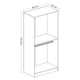 Guardaroba 2 Ante Nero Antracite Appendiabiti un Ripiano 90x210h cm, 2 Ante - Moconesi