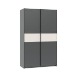 Guardaroba 2 Ante Nero Antracite Beige Cashmere 2 Ripiani Appendiabiti 120x204h cm, 2 Ante - Maba