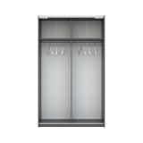 Guardaroba 2 Ante Nero Antracite Beige Cashmere 2 Ripiani Appendiabiti 120x204h cm, 2 Ante - Maba