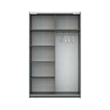 Guardaroba 2 Ante Nero Antracite Beige Cashmere 2 Ripiani Appendiabiti 120x204h cm, 2 Ante - Maba