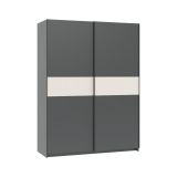 Guardaroba 2 Ante Nero Antracite Beige Cashmere 2 Ripiani Appendiabiti 150x204h cm, 2 Ante - Manita