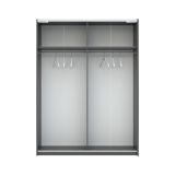 Guardaroba 2 Ante Nero Antracite Beige Cashmere 2 Ripiani Appendiabiti 150x204h cm, 2 Ante - Manita