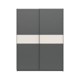 Guardaroba 2 Ante Nero Antracite Beige Cashmere 2 Ripiani Appendiabiti 150x204h cm, 2 Ante - Manita