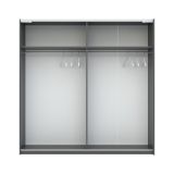 Guardaroba 2 Ante Nero Antracite Beige Cashmere 2 Ripiani Appendiabiti 200x204h cm, 2 Ante - Nalika