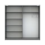 Guardaroba 2 Ante Nero Antracite Beige Cashmere 2 Ripiani Appendiabiti 200x204h cm, 2 Ante - Nalika