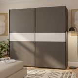 Guardaroba 2 Ante Nero Antracite Bianco 2 Ripiani Appendiabiti 200x204h cm, 2 Ante - Nalika
