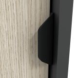 Guardaroba 2 Ante Nero Antracite Marrone Rovere 2 Ripiani 2 Ante 77x119h cm, Apertura Scorrevole - Stelvio