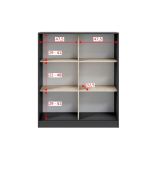 Guardaroba 2 Ante Nero Antracite Marrone Rovere 4 Ripiani 2 Ante 100x119h cm, Apertura Scorrevole - Resana