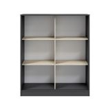 Guardaroba 2 Ante Nero Antracite Marrone Rovere 4 Ripiani 2 Ante 100x119h cm, Apertura Scorrevole - Resana