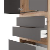 Guardaroba 2 Ante Nero Antracite Marrone Rovere Nodi Appendiabiti un Ripiano 79x208h cm, 2 Ante - Venas