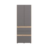 Guardaroba 2 Ante Nero Antracite Marrone Rovere Nodi Appendiabiti un Ripiano 79x208h cm, 2 Ante - Venas