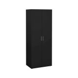 Guardaroba 2 Ante Nero Appendiabiti 5 Ripiani 78.7x200.9h cm, Apertura Battente - Argor