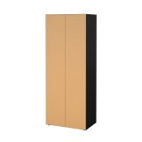 Guardaroba 2 Ante Nero Appendiabiti 5 Ripiani 78.7x200.9h cm, Apertura Battente - Argor