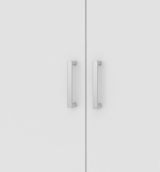 Guardaroba 2 ante Paulette, Mobile camera da letto, Cabina armadio portabiti, Armadio appendiabiti, 77x49 h175 cm, Bianco