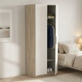 Guardaroba 2 ante rovere e bianco opaco 79x203h cm - Fioretta