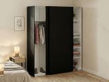 Guardaroba 2 ante scorrevoli nero 182x220h cm - Badesse